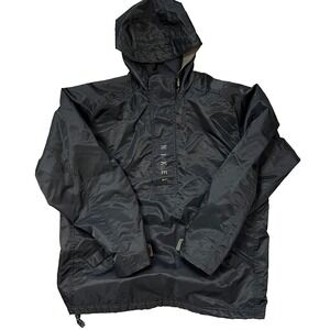 Vintage Nike Windbreaker Nylon Rain Anorak Jacket Black Men's Medium Y2K